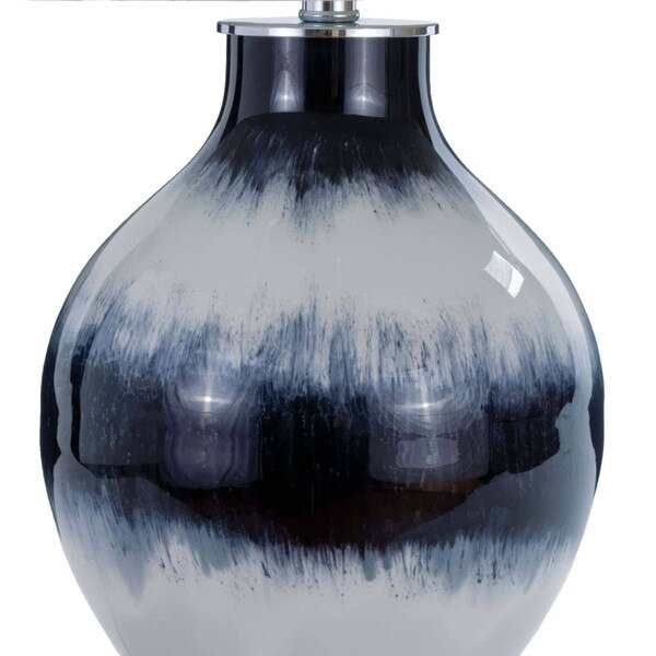 Indigo Tie-Dyed glass lamp